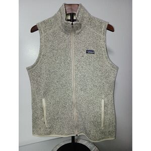 PATAGONIA, Beige Tweed Vest with Full Zipper, Woman Size L